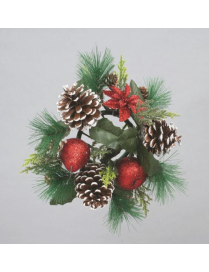 GYROCANDLE 23cm WITH PINECONES AND RED BERRIES