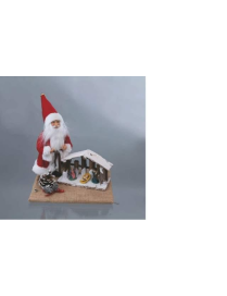 BABBO NATALE CON CAPANNA  24x19x27cm