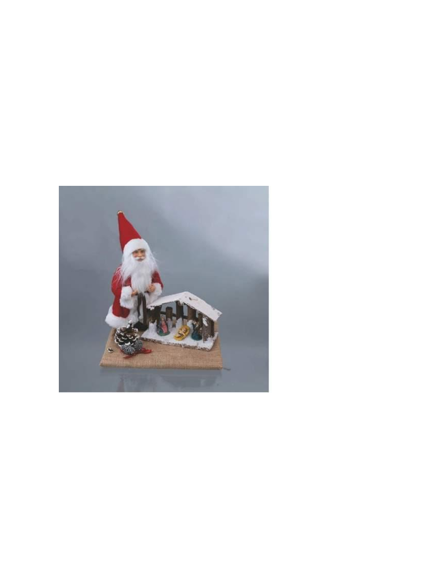 BABBO NATALE CON CAPANNA  24x19x27cm