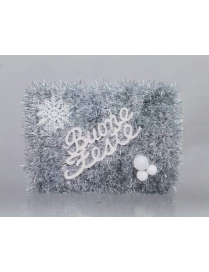 PANNELLO 40x30cm IN FILO ARGENTO/BIANCO