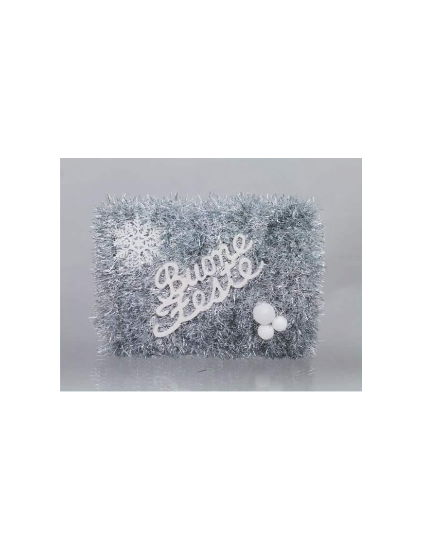 PANEL 40x30cm IN SILVER/WHITE WIRE