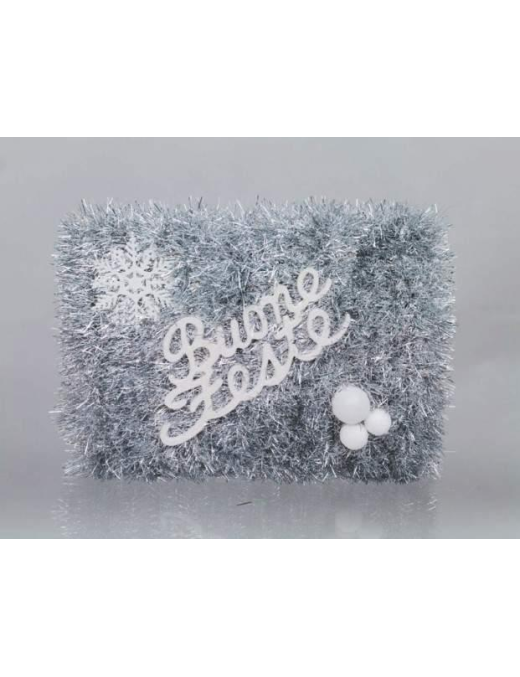 PANEL 40x30cm IN SILVER/WHITE WIRE