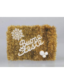 PANNELLO 40x30cm IN FILO ORO/BIANCO