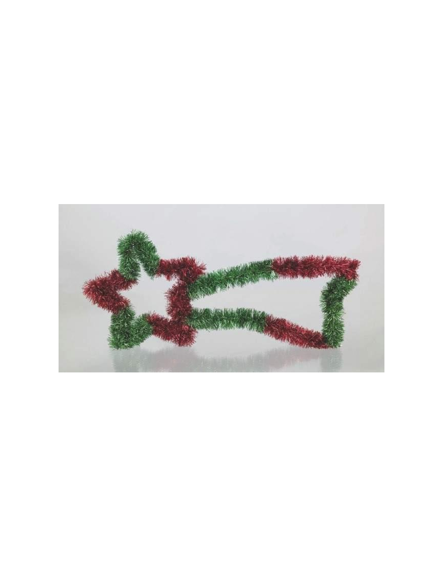 STELLA COMETA 30*70cm IN FILO ROSSO/VERDE