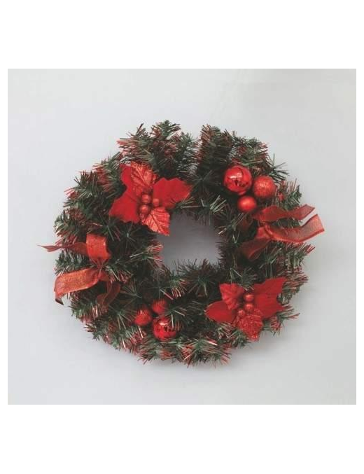 STARS+BALLS RED CROWN 30cm