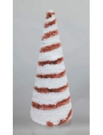 CONICAL TREE DECORATION 60cm PINK/WHITE