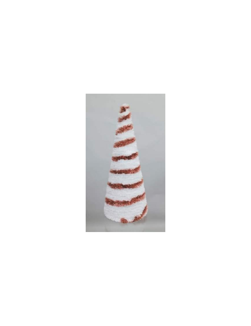 CONICAL TREE DECORATION 60cm PINK/WHITE