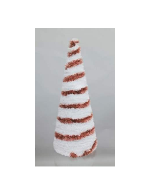 CONICAL TREE DECORATION 60cm PINK/WHITE