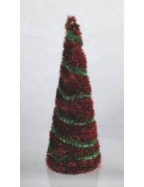 DECORAZIONE  ALBERO CONICO 60cm ROSSO/VERDE