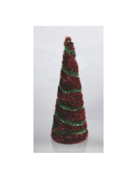 DECORAZIONE  ALBERO CONICO 60cm ROSSO/VERDE