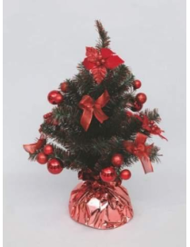 ALBERO ROSSO DECORATO 60cm