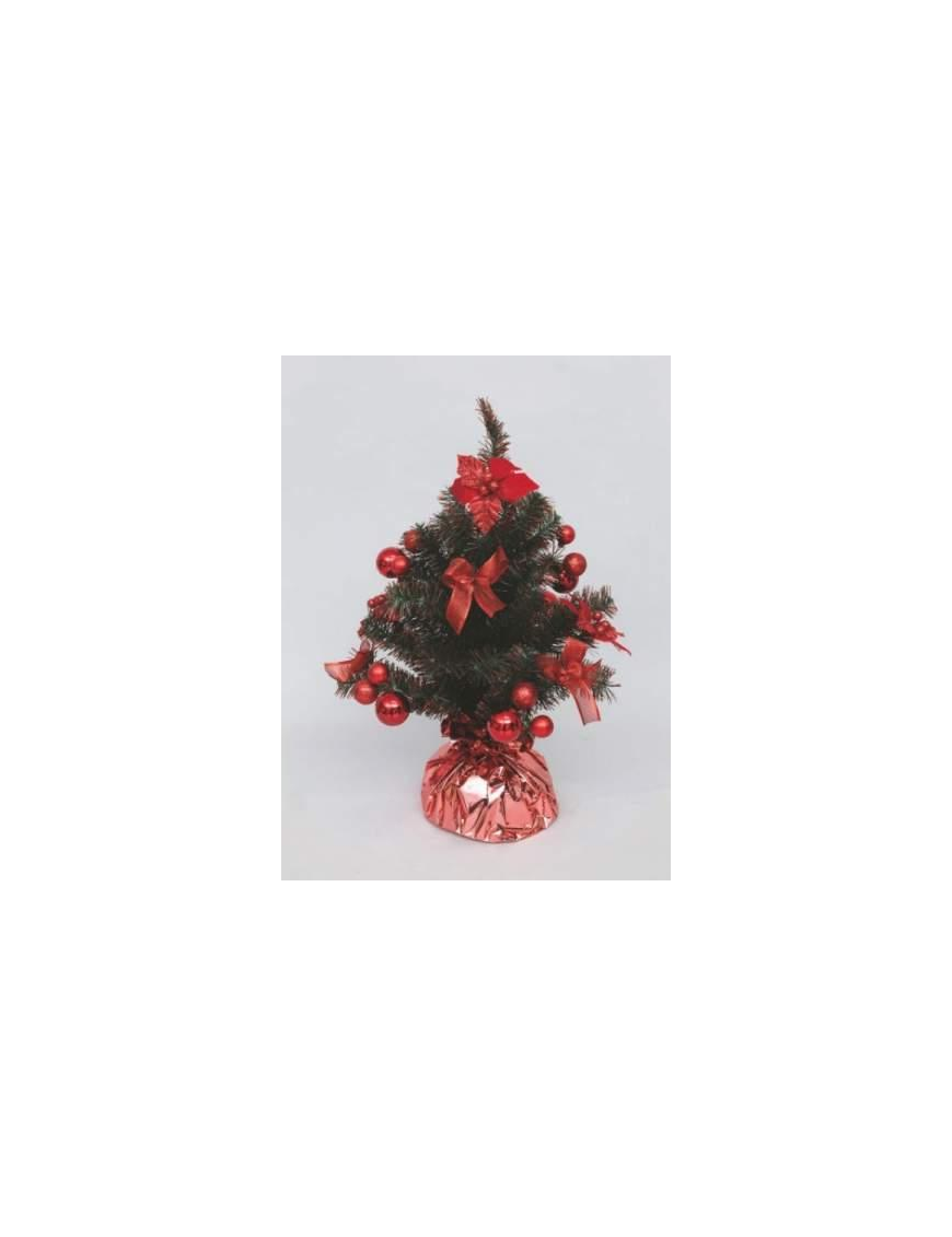 ALBERO ROSSO DECORATO 60cm