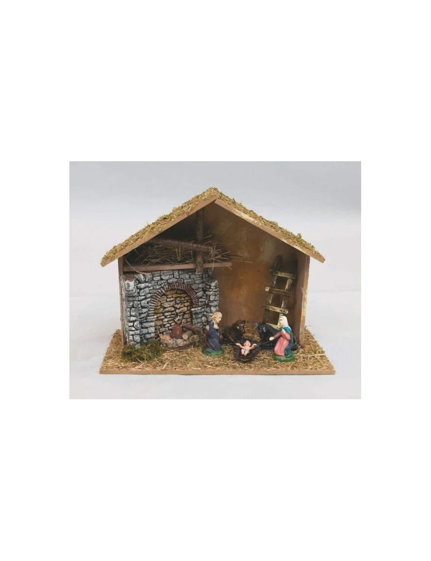 HUT 37x17x28cm WITH NATIVITY