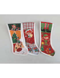 30cm POLYESTER SOCK WITH ELF DECORATION
