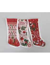 30cm POLYESTER SOCK WITH CANDY DECORATION