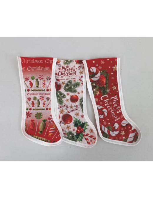 30cm POLYESTER SOCK WITH CANDY DECORATION