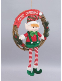 WICKER BEHIND DOOR 36cm WITH ELF