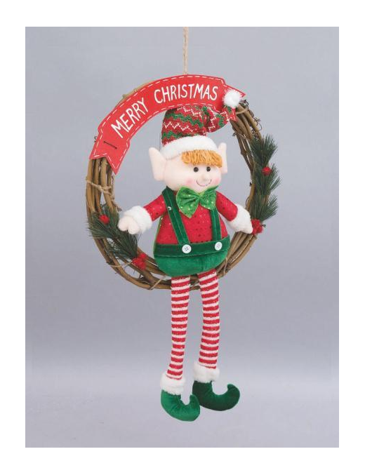 WICKER BEHIND DOOR 36cm WITH ELF