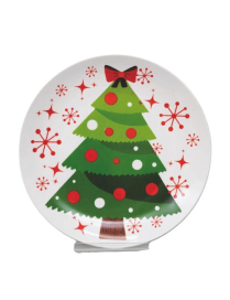 CERAMIC PLATE 27cm CHRISTMAS TREE DECORATION