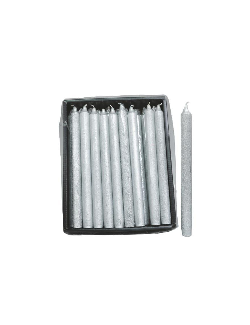 CANDELA CRESPATA 25cm ARGENTO