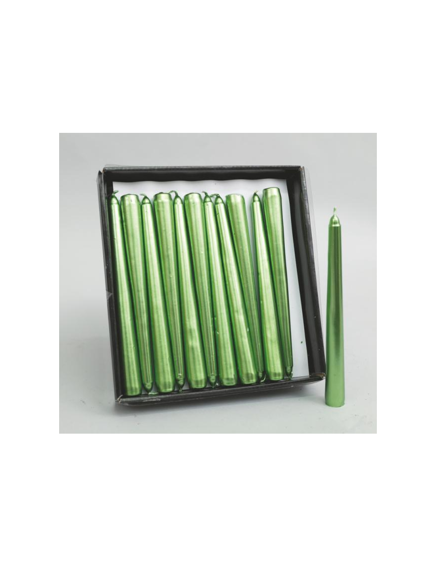 CANDELA GLITTER 20cm VERDE