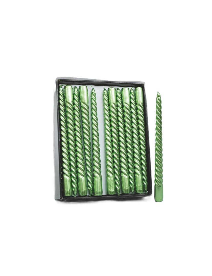 GREEN TORCIGLIONE CANDLE 24cm