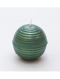 CANDELA SFERA RIGATA 60mm VERDE