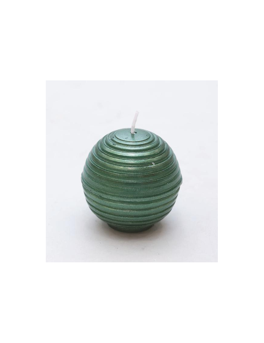 CANDELA SFERA RIGATA 60mm VERDE