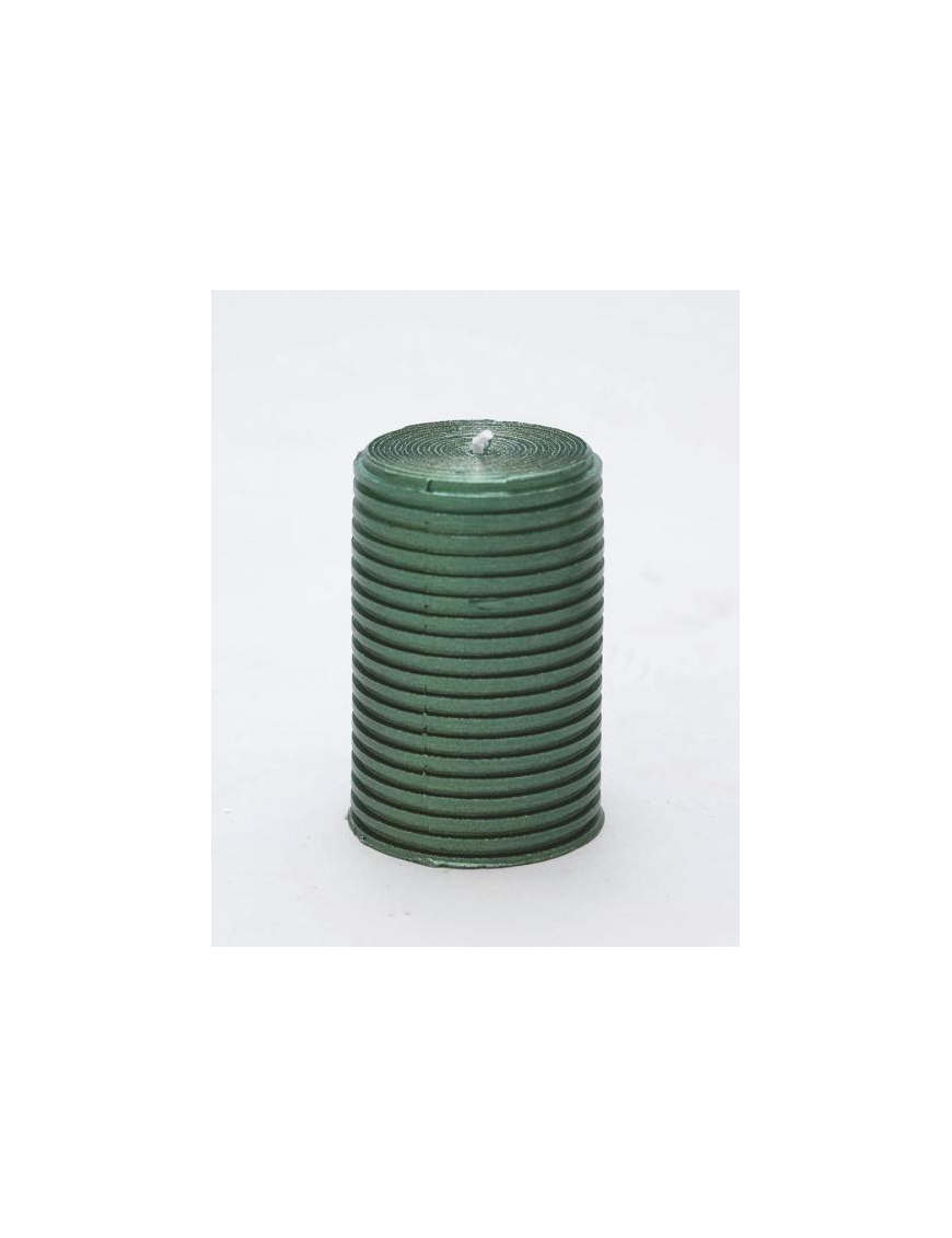 GREEN GLITTER CYLINDER CANDLE 5x7.5cm