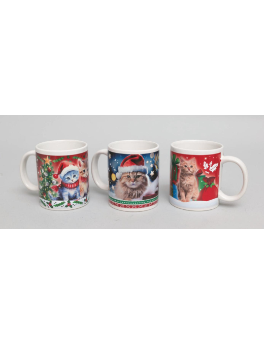 TAZZA CERAMICA 8x9,5cm DECORO GATTI