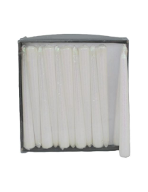 GLITTER CANDLE 20cm WHITE