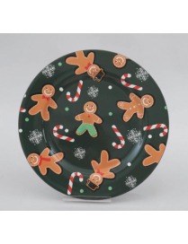 PIATTO PLASTICA 33cm DECORO PAN DI ZENZERO