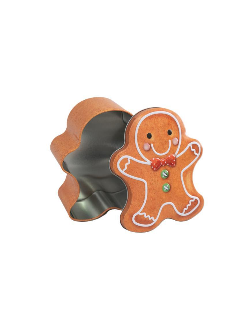 SCATOLA LATTA FORMA GINGERBREAD 12x13x5cm