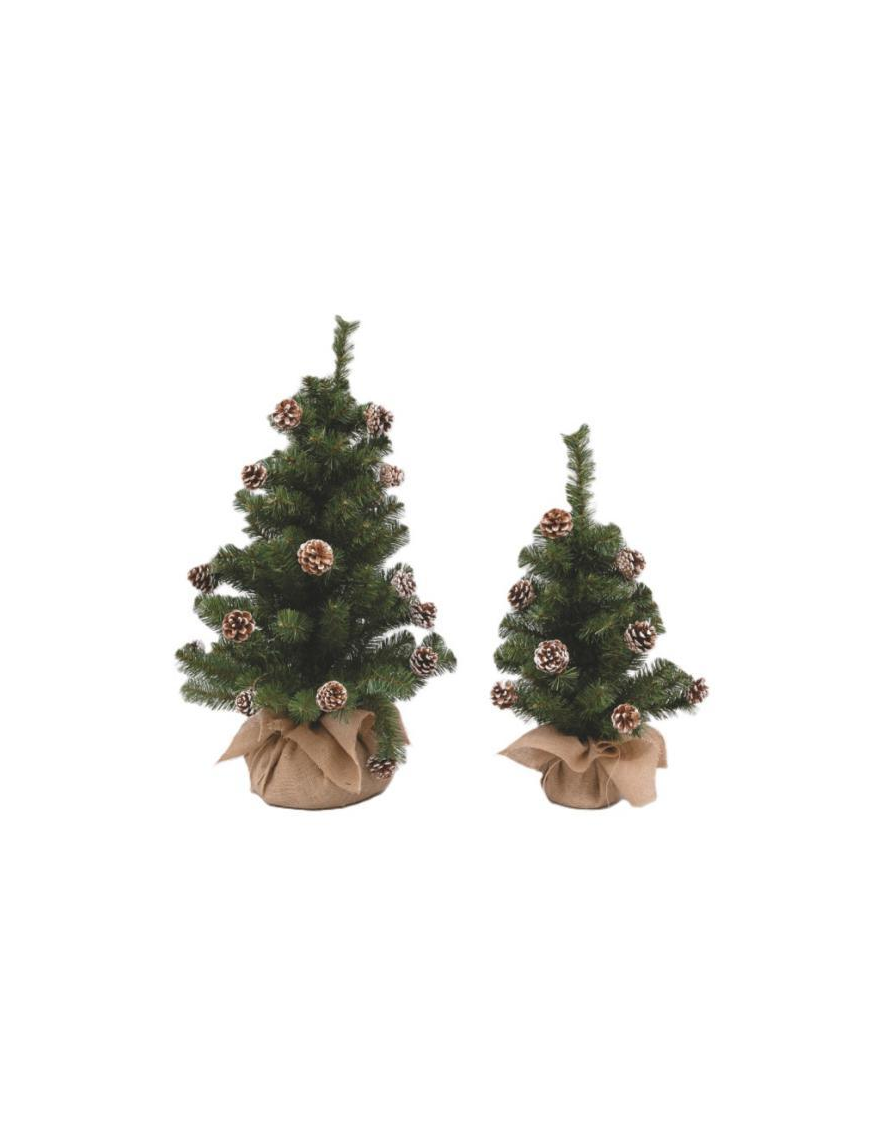 ALBERELLO VERDE PUNTE BIANCHE  E PIGNE 60cm
