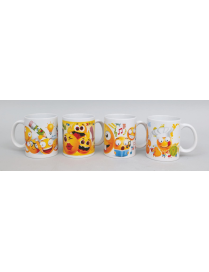 CERAMIC MUG WITH SMILE DECORATION 8x9cm