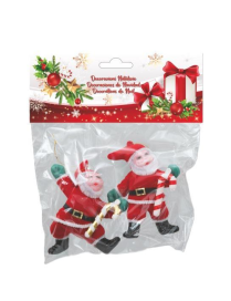 PVC HANGER SANTA CLAUS 10cm 2 pieces