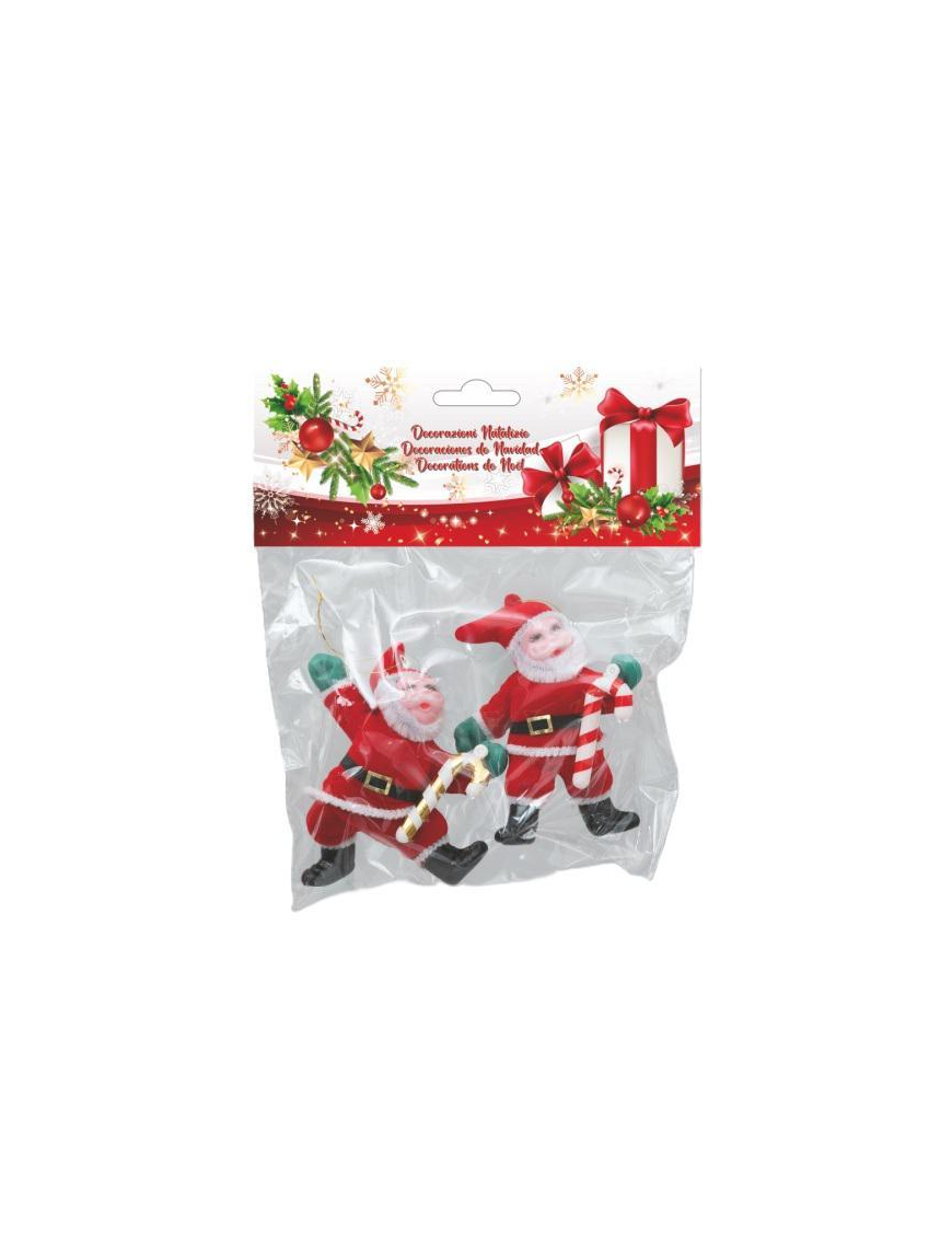 APPENDINO PVC BABBO NATALE 10cm 2pezzi