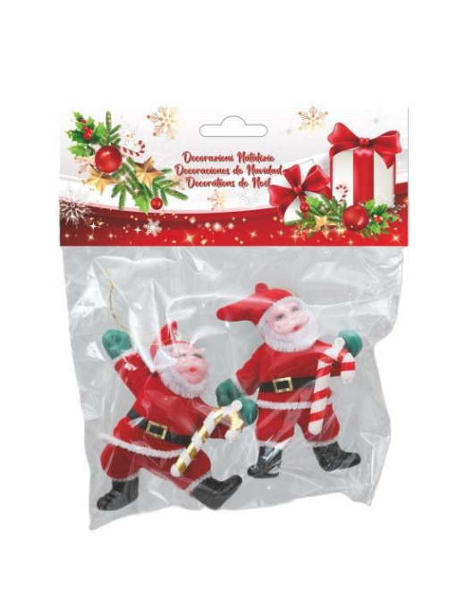 APPENDINO PVC BABBO NATALE 10cm 2pezzi