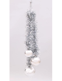 SILVER WIRE PENDANT WITH 3 BALLS 80cm