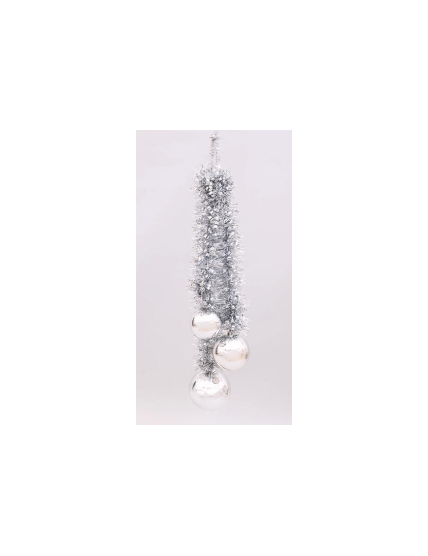 PENDENTE FILO ARGENTO CON 3 SFERE 80cm