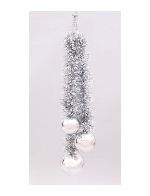 PENDENTE FILO ARGENTO CON 3 SFERE 80cm