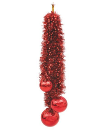PENDENTE FILO ROSSO CON 5 SFERE 80cm