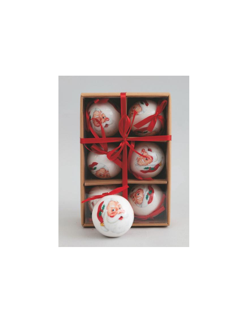 POLYSTYRENE BALLS SANTA CLAUS 75mm 6 pieces