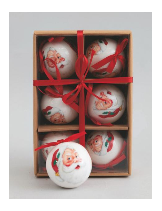 POLYSTYRENE BALLS SANTA CLAUS 75mm 6 pieces