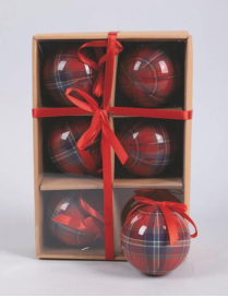 POLYSTYRENE BALLS WITH SCOTTISH DECORATION 75mm 6 pieces