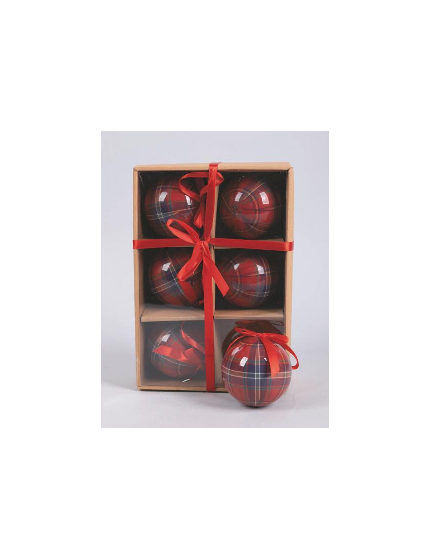 POLYSTYRENE BALLS WITH SCOTTISH DECORATION 75mm 6 pieces