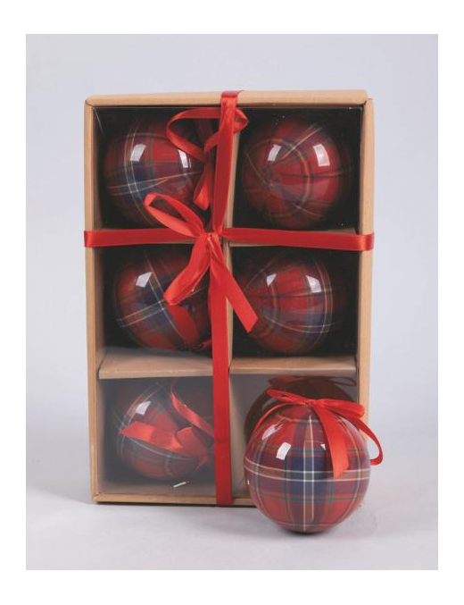 POLYSTYRENE BALLS WITH SCOTTISH DECORATION 75mm 6 pieces