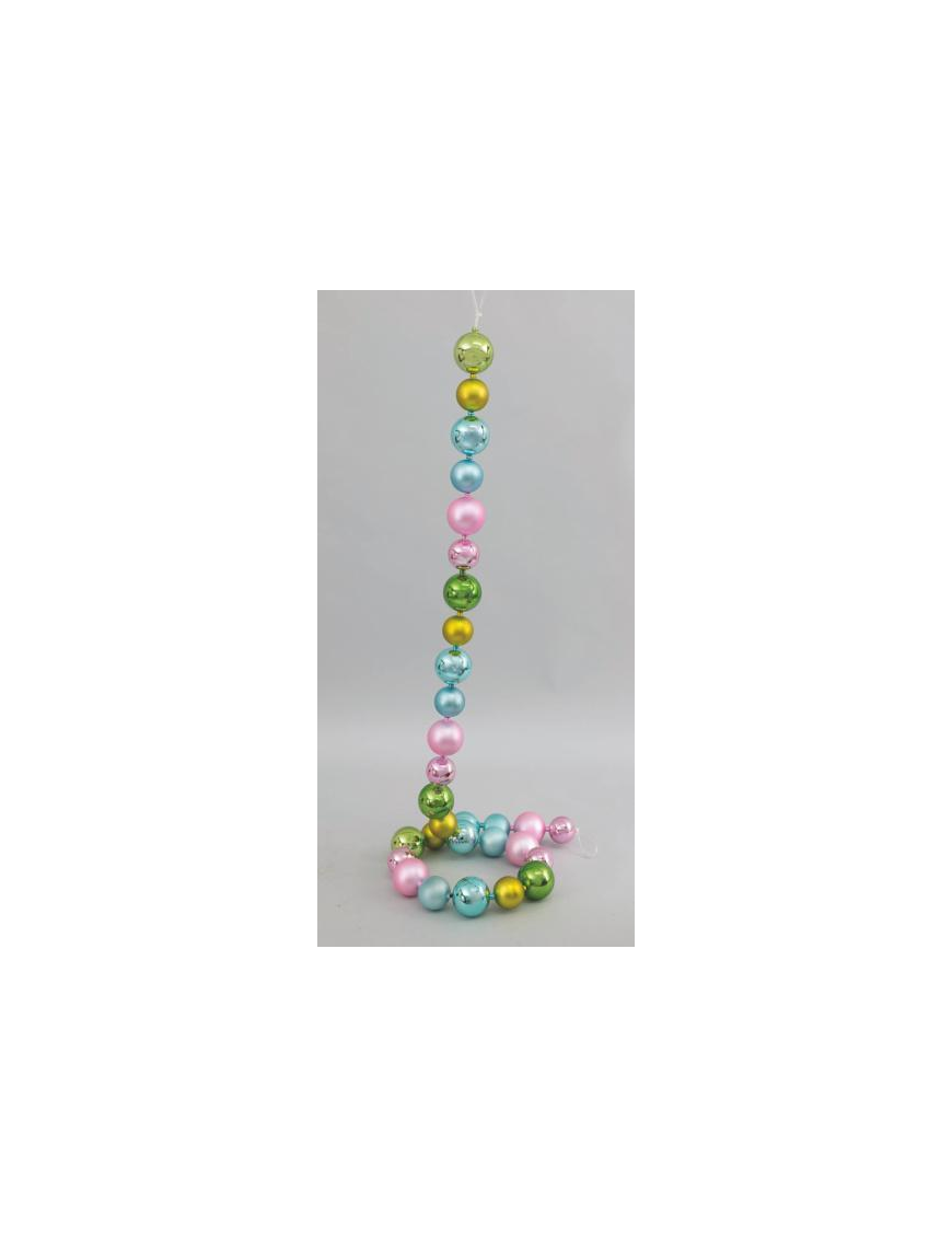CATENA DI  SFERE PVC 1,8mt ORO/ROSA/VERDE/AZZURRO