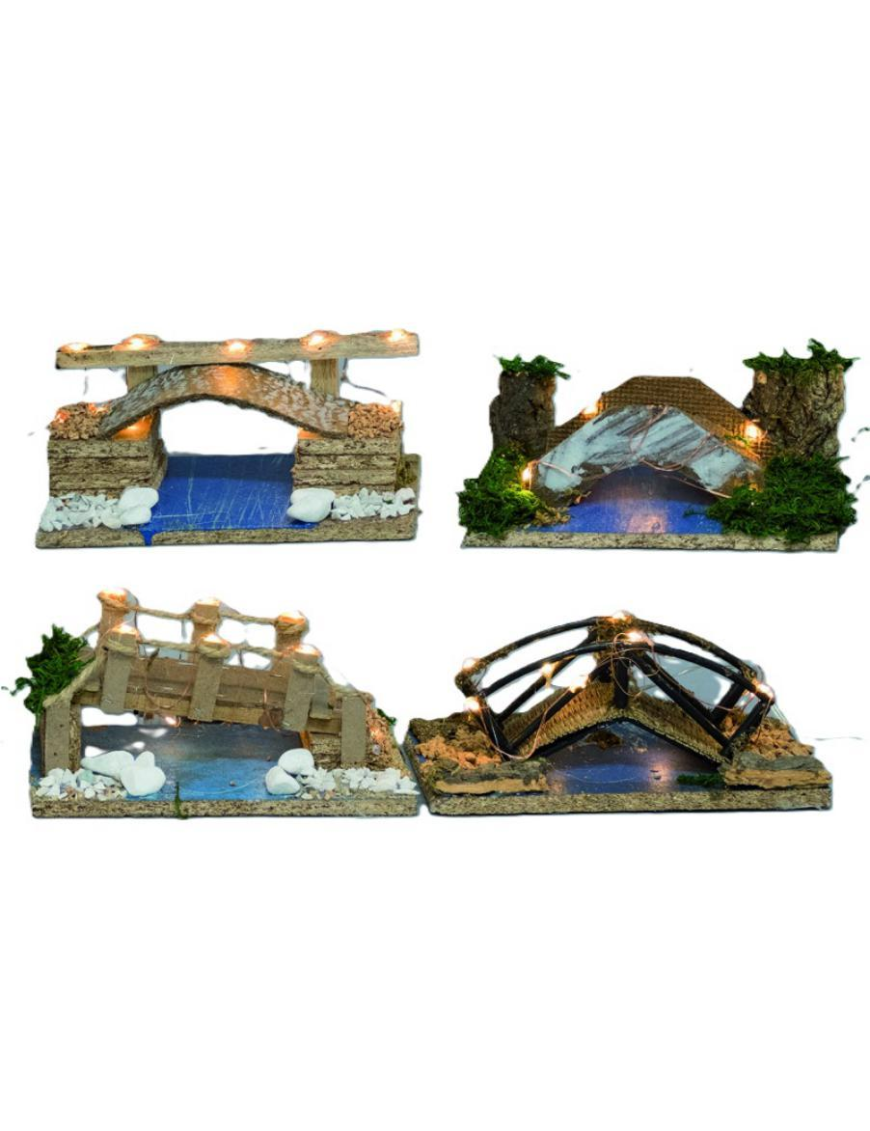 BRIDGE 19x10x8cm WITH RIVER +LIGHT