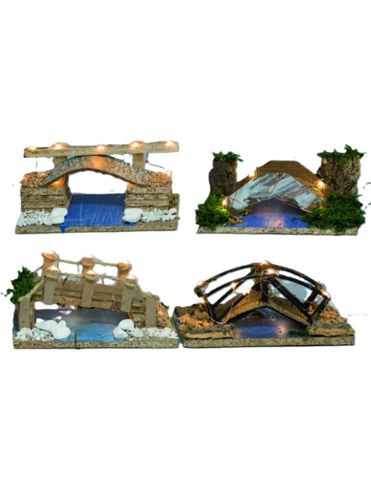 BRIDGE 19x10x8cm WITH RIVER +LIGHT